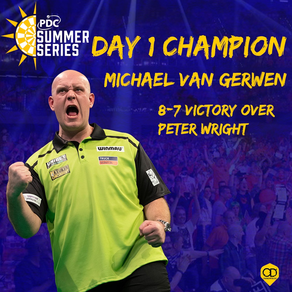 van Gerwen wins day one of PDC Summer Series