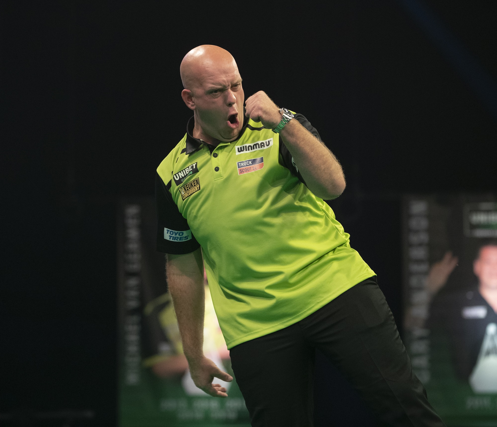 Van Gerwen goes second on night ten of Premier League