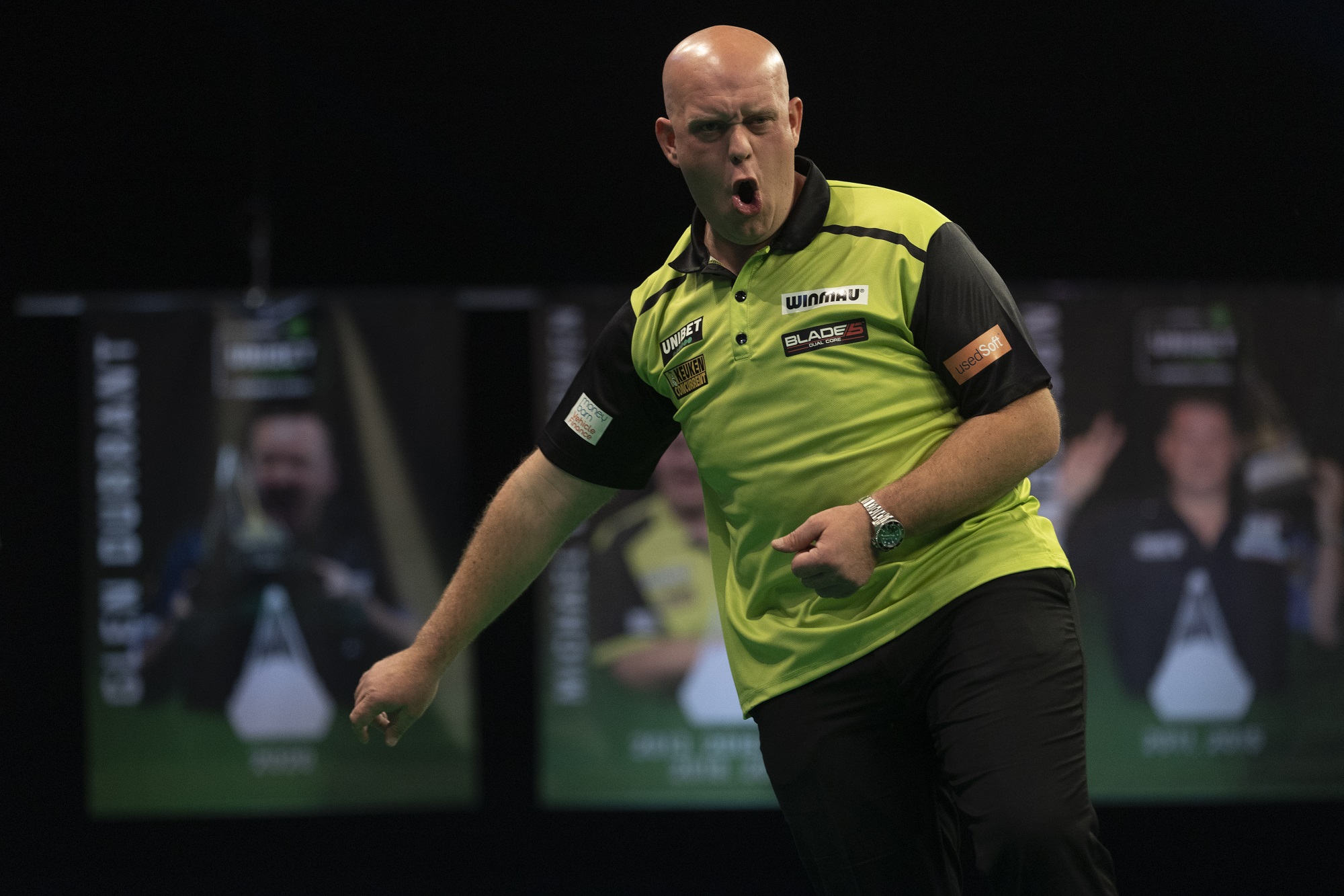 Van Gerwen thrashes Van den Bergh to go second in table