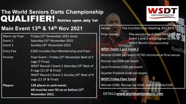 World Darts Seniors have announced the qualifying dates