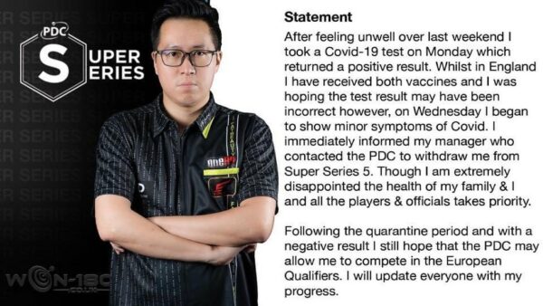 Kai Fan Leung Withdraws From Super Seres After Positive COVID Test