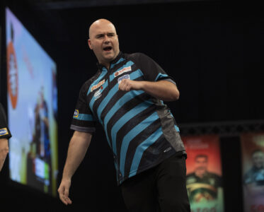 Rob Cross celebrates.