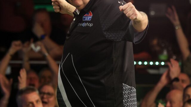 Phil Taylor powers to victory on night two at World Seniors Darts Championship