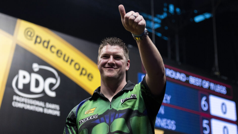 Edhouse, Gurney and Van den Bergh win big on opening day of European Darts Open in Leverkusen – Day 1 recap