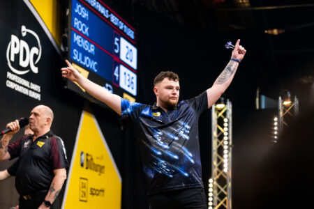 Josh Rock celebrating on stage
