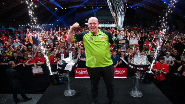 Van Gerwen ends 12-month wait for a Euro Tour title as the brilliant Dutchman is victorious in Belgium 