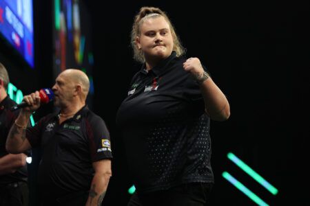 Beau Greaves playing at the Grand Slam of Darts