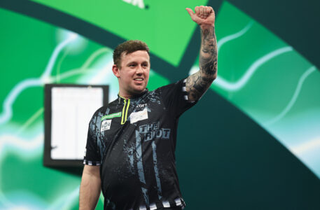 Callan Rydz on stage at the Paddy Power World Darts Championship.