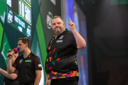 Ryan Joyce on stage at the 2025 Paddy Power World Darts Championship