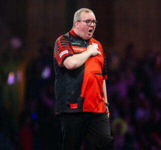 Stephen Bunting on stage at the 2025 Paddy Power World Darts Championship.